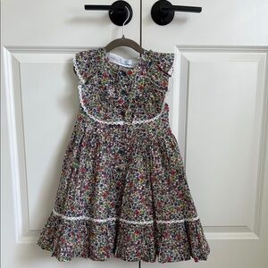 Floral Kids Dress with Lace Trim